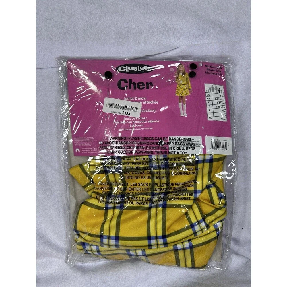 Girls Clueless Cher Costume Kids No Clue School Girl 1990s Film TV Hens Party
